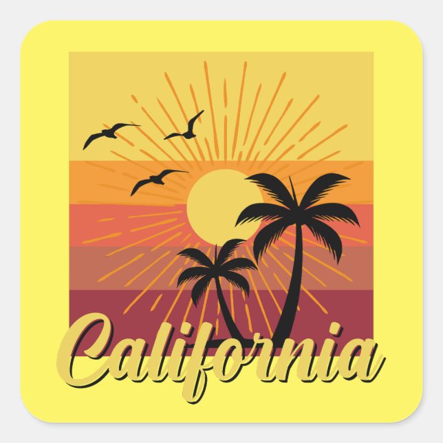 California Design - Square Stickers (Front)