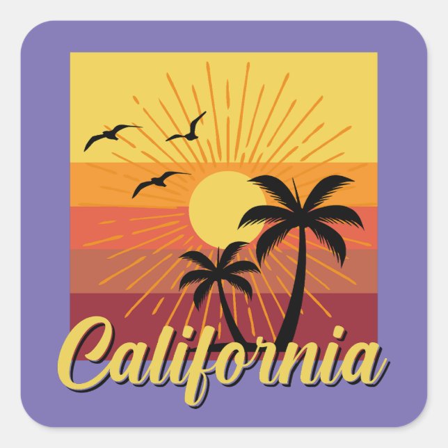 California Design - Square Stickers (Front)
