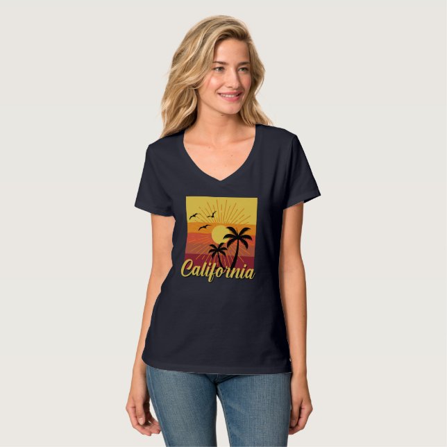 California Design - Women's Basic V-Neck T-Shirt (Front Full)