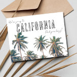 California Destination Wedding Save the Date Postcard<br><div class="desc">This California Destination Wedding Save the Date Postcard captures the essence of the Golden State's allure, featuring a vibrant palm tree design that beckons your loved ones to join you on the journey to eternal love. The front of the postcard showcases a stylish palm tree design, evoking the laid-back elegance...</div>