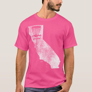California Disc Golf State With Basket Distressed T-Shirt
