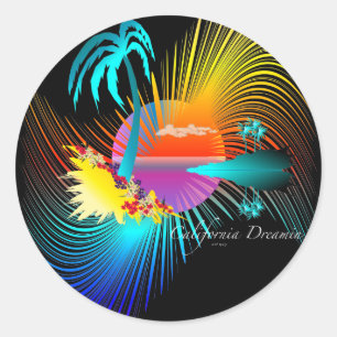 California Dreamin Classic Round Sticker