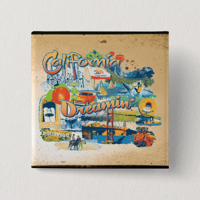 California Dreaming 15 Cm Square Badge (Front)