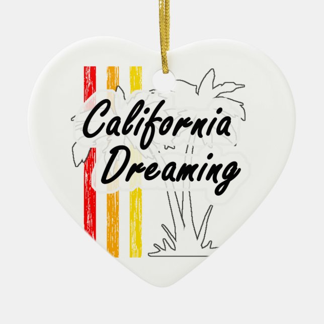 California Dreaming Ceramic Tree Decoration (Front)