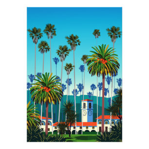 California Dreaming: City Park with Palm Trees Photo Print