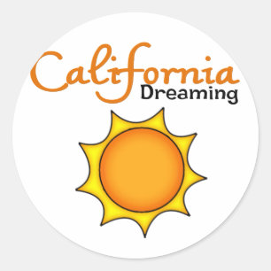 California Dreaming Classic Round Sticker