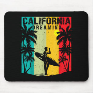 California Dreaming Men Women Surfing Beach Summer Mouse Pad