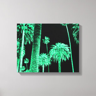 California Dreaming Neon Palm Trees wrapped canvas