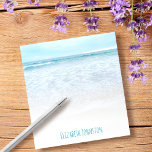 California dreaming ocean beach waves photo custom notepad<br><div class="desc">Relax as you recall watching the waves go in and out during your beach vacation. Breathe, explore, and enjoy the solitude of an empty California beach with this stunning, pastel blue and white ocean froth photography, personalised 5.5”x6” notepad. Makes a thoughtful, customised gift for a friend or yourself! Just type...</div>