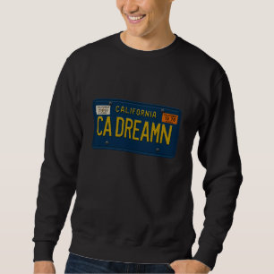 California Dreaming Retro 1969 Cali License Plate  Sweatshirt