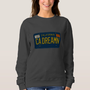 California Dreaming Retro 1969 Cali License Plate  Sweatshirt