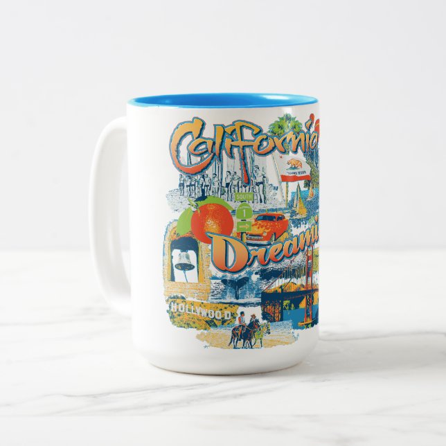 California Dreaming Two-Tone Coffee Mug (Front Left)