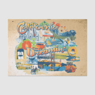 California Dreaming with Sandy Border Tissue Paper