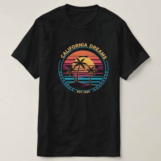 California Dreams 1980 Sunset T-Shirt (Design Front)