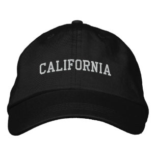 California Embroidered Adjustable Cap Black