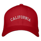 California Embroidered Flexfit Wool Cap Red