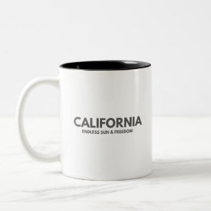California – Endless Sun & Freedom Minimalist Typo Two-Tone Coffee Mug