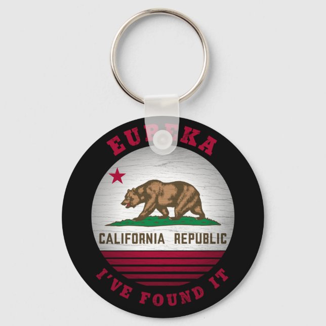 CALIFORNIA EUREKA STATE FLAG KEY RING (Front)