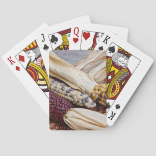 California. Fall Harvest Colourful Indian Corn Playing Cards