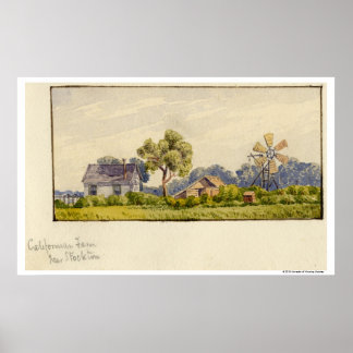 California Farm, Near Stockton Poster