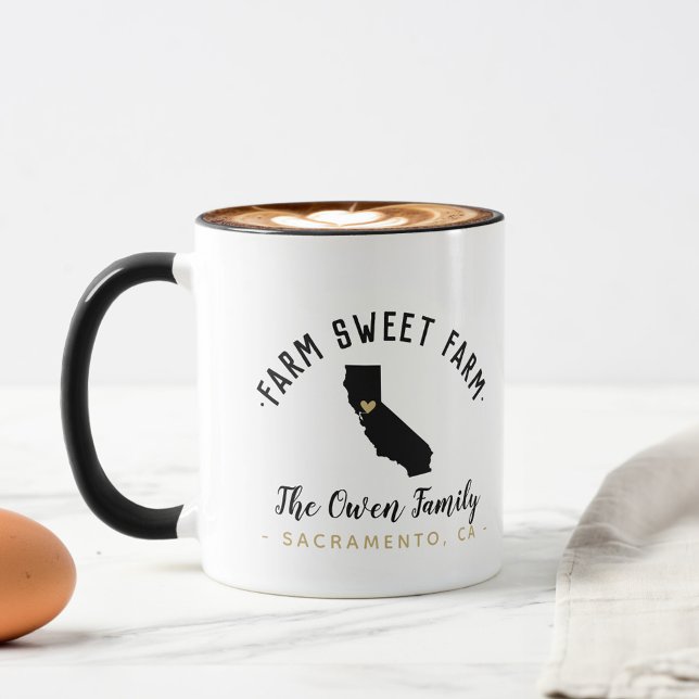 California Farm Sweet Farm Family Monogram Mug (Creator Uploaded)