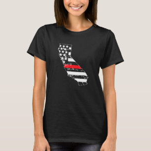 California Firefighter Thin Red Line Rescue Americ T-Shirt
