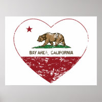 california flag bay area heart distressed