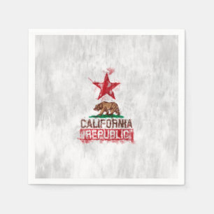 California Flag Bear in Painterly Style Napkin
