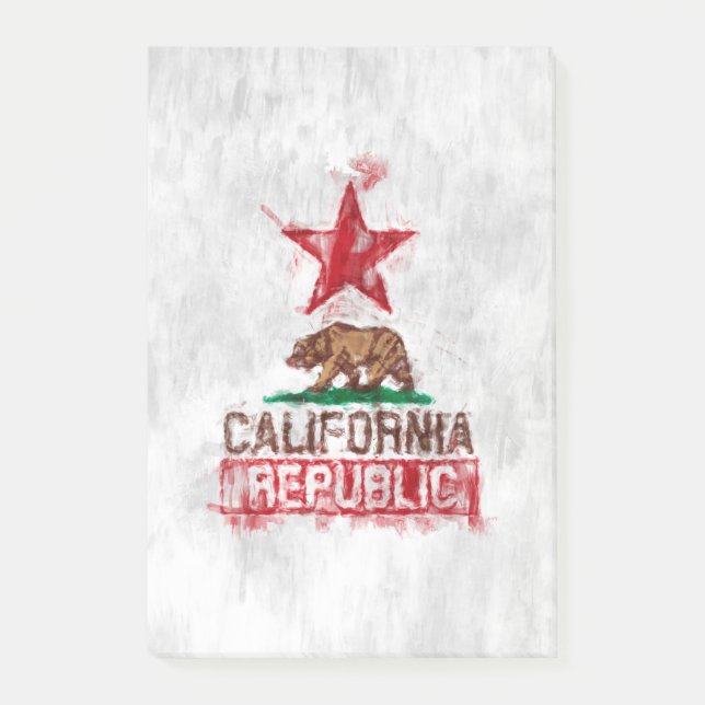 California Flag Bear in Painterly Style Post-it Notes (Front)