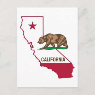 California Flag Bear Postcard