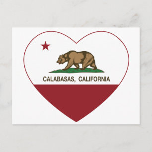 california flag calabasas heart postcard