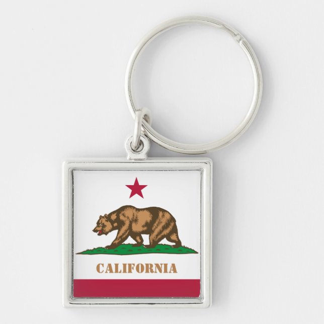California flag & California holiday travel /sport Key Ring (Front)