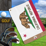 California flag & California monogrammed / golf Golf Towel<br><div class="desc">Sports/Golf Towel: California & California flag with monogrammed "custom" name at the bottom - love my country,  travel,  holiday,  patriots / sports fans</div>