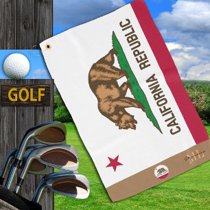 California flag & California monogrammed / golf Golf Towel