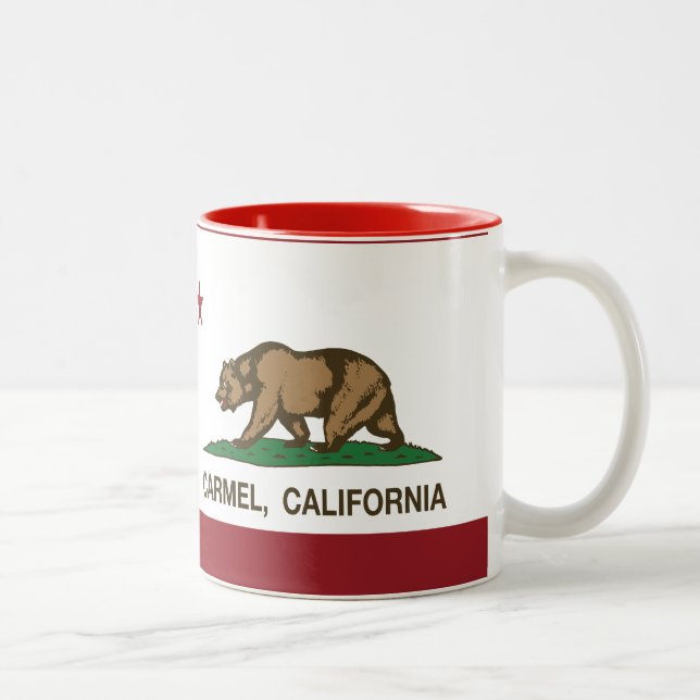 California flag carmel Flag Two-Tone Coffee Mug (Right)
