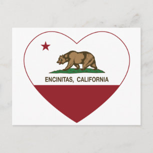 california flag encinitas heart postcard