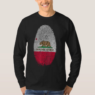 California Flag Fingerprint In My Dna For Californ T-Shirt
