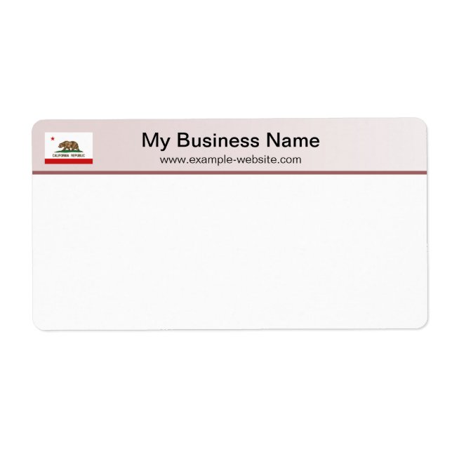 California Flag Header Shipping Label (Front)
