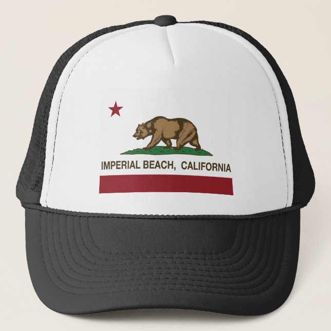 california flag imperial beach trucker hat (Front)