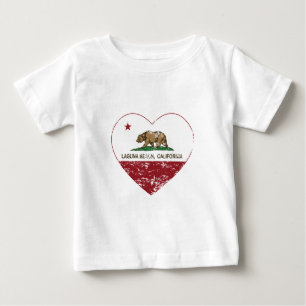 california flag laguna beach heart distressed baby T-Shirt