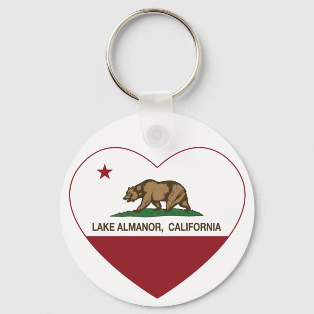 california flag lake almanor heart key ring (Front)