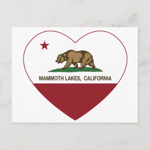 california flag mammoth lakes heart postcard