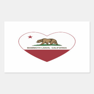 california flag mammoth lakes heart rectangular sticker