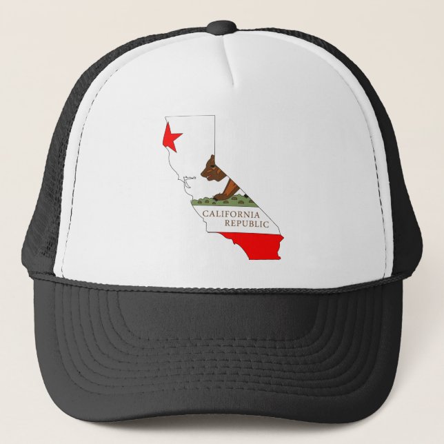 California Flag Map Trucker Hat (Front)