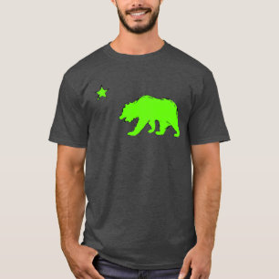 California flag neon green bear guys tee