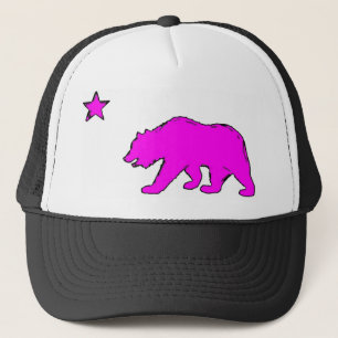 California flag neon pink bear hat