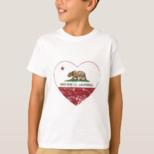 california flag paso robles heart distressed T-Shirt