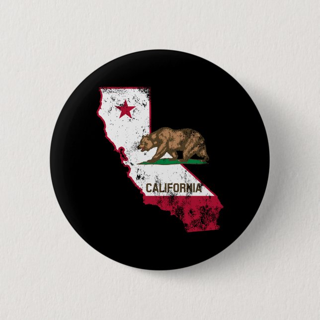 California Flag Patriotic 6 Cm Round Badge (Front)