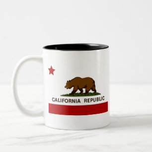 California Flag Patriotic Two-Tone Coffee Mug