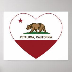 california flag petaluma heart poster
